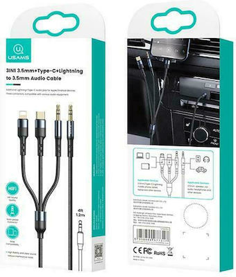 Usams SJ556 Cable 3.5mm male - Lightning male 1.2m (SJ556YP01) 1pcs