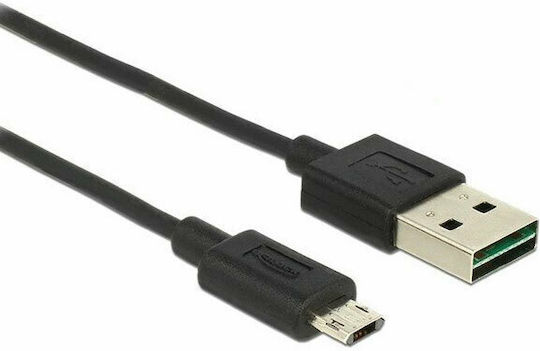 Powertech Regular USB 2.0 to micro USB Cable Μαύρο 1m (CAB-U088)