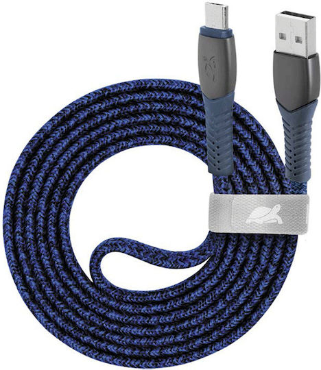 Rivacase Braided USB 2.0 to micro USB Cable Μπλε 1.2m (PS6100 BL12)
