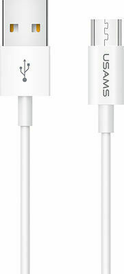 Usams SJ284 Regular USB 2.0 to micro USB Cable Λευκό 1m (SJ284USB01)