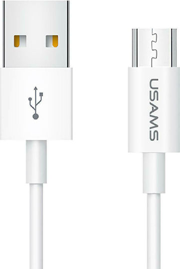 Usams SJ284 Regular USB 2.0 to micro USB Cable Λευκό 1m (SJ284USB01)