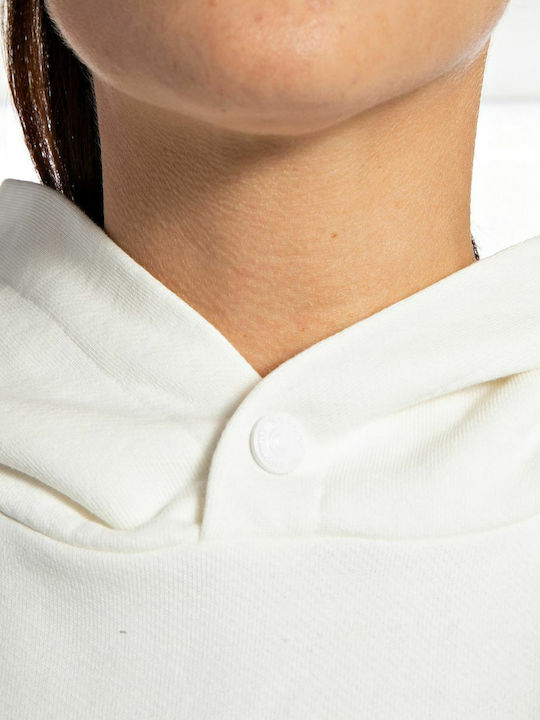 Long Women's Sweatshirt Hooded White