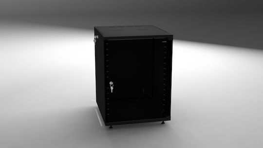 Central Επιδαπέδια Καμπίνα Rack 6U με Γυάλινη Πόρτα 54x60x31cm Μαύρο 3000 3 600 06/C