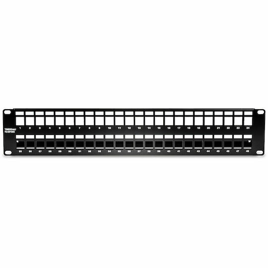 Trendnet Patch Panel Keystone για Rack 2U 19" 48 Θυρών Μαύρο