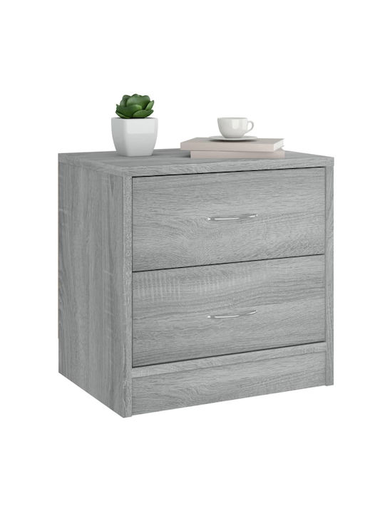 Wooden Bedside Table Γκρι Sonoma 40x30x40cm