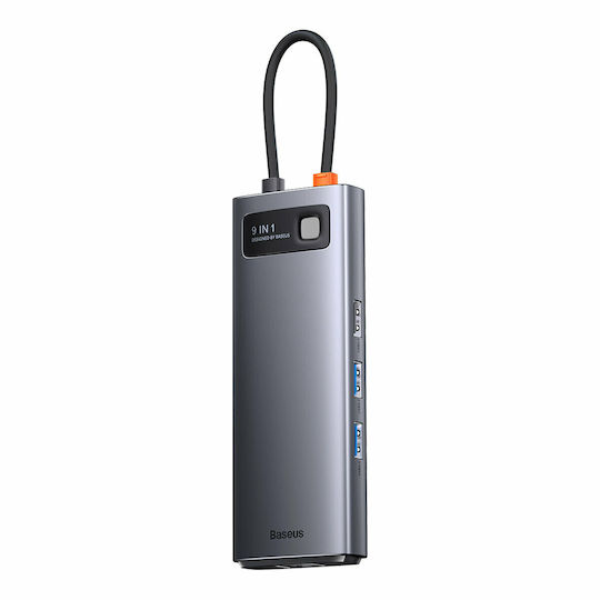 Baseus Metal Gleam USB-C Stație de andocare cu HDMI 4K PD Ethernet Argintiu