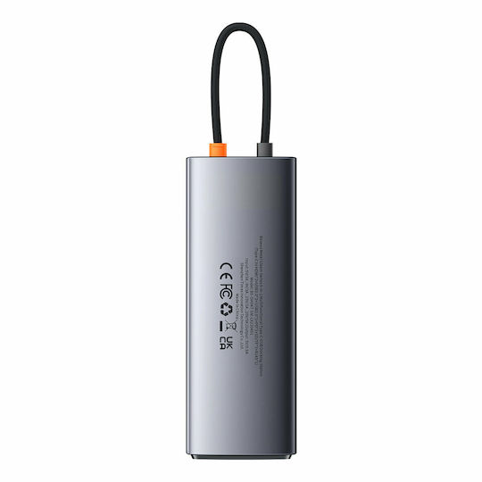 Baseus Metal Gleam USB-C Stație de andocare cu HDMI 4K PD Ethernet Argintiu