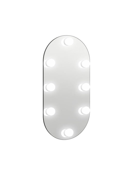 vidaXL Wall Mirror with LED Lights Oval 60x30cm 1pcs