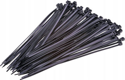 AMiO Pack of 100pcs Black Plastic Cable Ties 150x3.6mm 02153