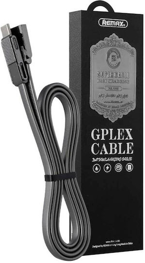 Remax Gplex RC-070th Flat USB to Lightning / Type-C / micro USB Cable Μαύρο 1m