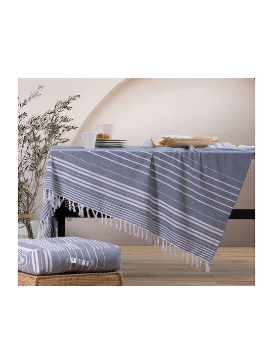 Nef-Nef Homeware Mercury Cotton Tablecloth Blue 140x180cm