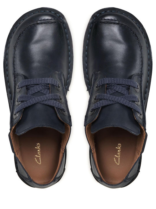 Funny Dream Women's Leather Oxford Shoes Navy Blue