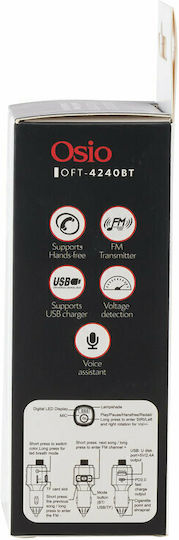 Osio FM предавател за кола с Bluetooth / MicroSD / Type-C / USB
