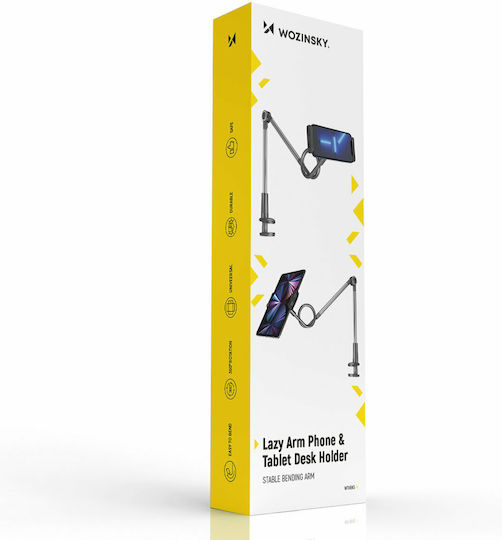 Wozinsky Holder Long Flexible Бюрото за мобилен телефон в Черен цвят