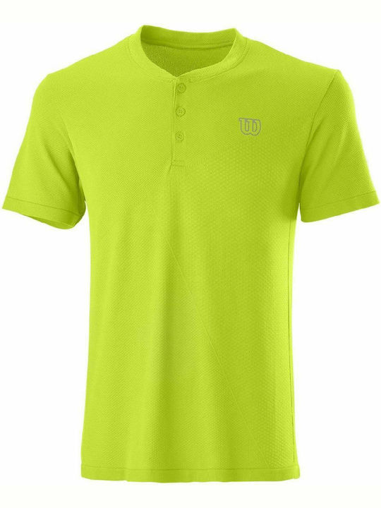 Wilson Power Seamless Henley II WRA789103 Men's Tennis Clothes Yellow