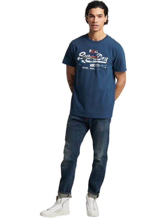 Superdry Ovin Vintage Men's Short Sleeve T-shirt Navy Blue