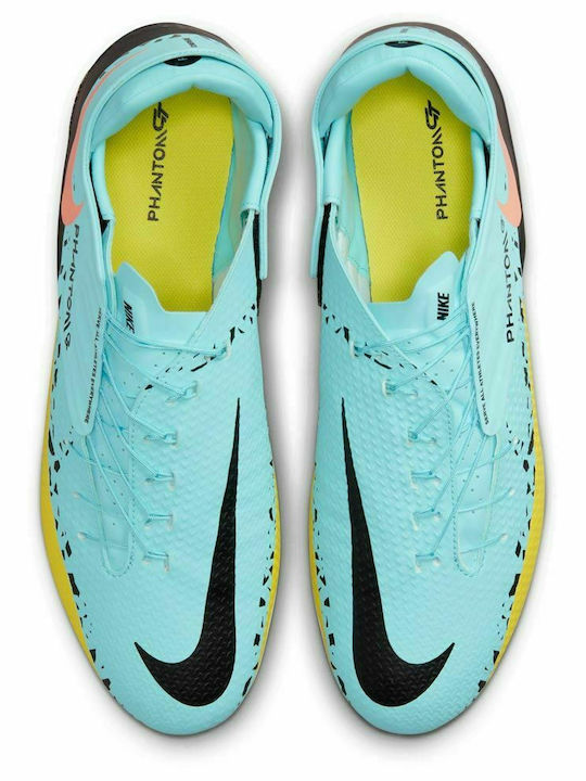 Nike Phantom GT2 Academy FlyEase MG Ниска Футболни Обувки с клинове Ледников Лед / Жълт Удар / Сияние На Залеза / Черен