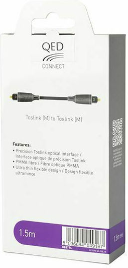 QED 1.5m TOS male Optical Cable (QE8174)