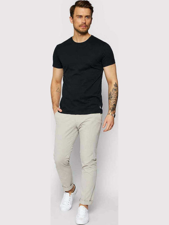 Men's Undershirts Short-sleeved in Black Color 3Pack