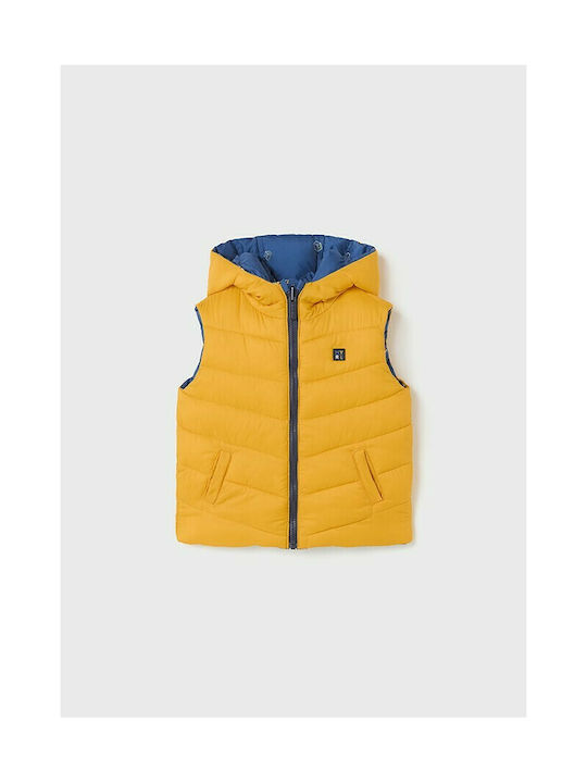 Mayoral Kids Quilted Jacket Sleeveless short Double Sided Hooded Blue