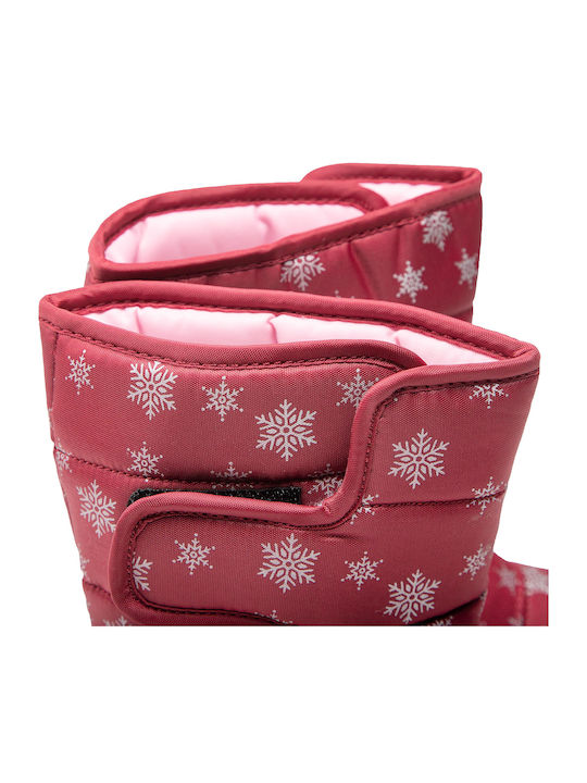 Kids Snow Boots with Zipper Burgundy