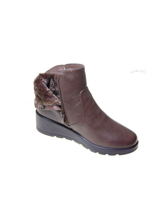 Tsimpolis Shoes MR157 Women's Bootie Brown 37074