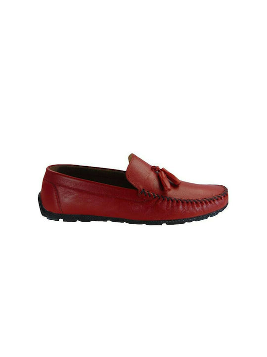 Tsimpolis Pantofi A225 Mocasin pentru bărbați din piele roșie 23271