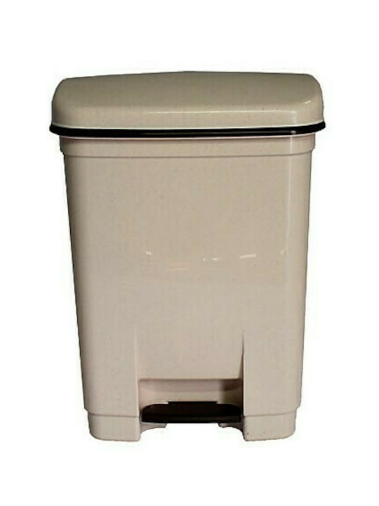 Viomes 446 Plastic Pedal Waste Bin 28lt Beige