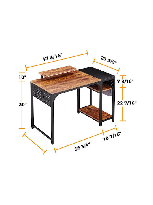 Birou ZX-SS120B-RBB Din Lemn Maro Cu Picioare Metalice 120x60x76,2cm