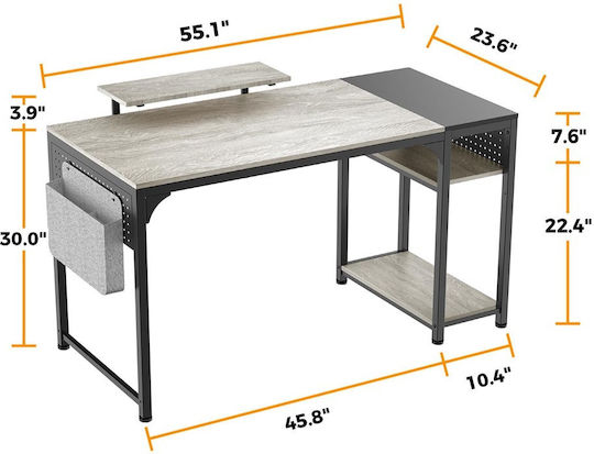 Desk ZX-SS140B-OGB Wooden OGB with Metal Legs 140x60x76.2cm