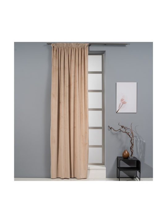 Artisti Italiani Curtain with Pencil Pleat Velour Bez 140x270cm