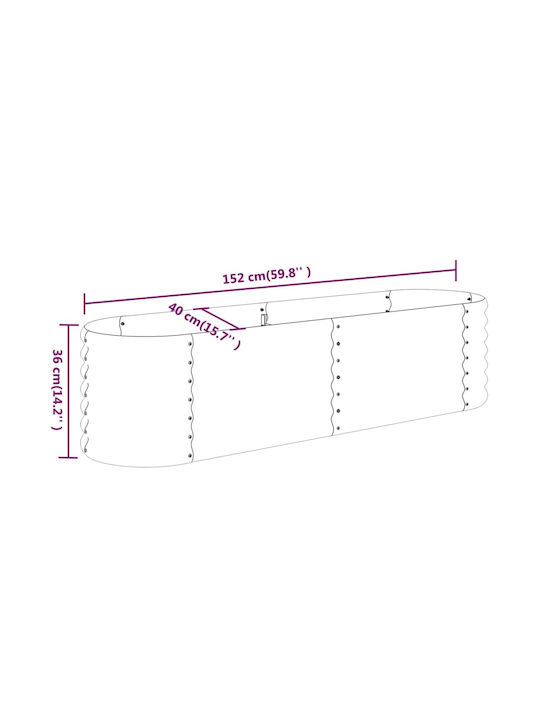 vidaXL Planter Box Metal Maro 152x40x36cm.