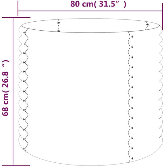 vidaXL Blumenkasten Metallisch Charcoal 80x80x68cm.