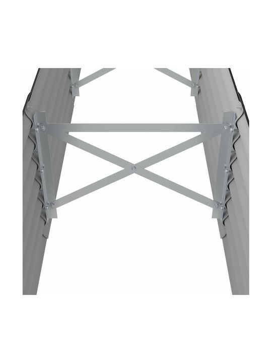 vidaXL Кутия за саксии Метал Въглени 224x40x36см.
