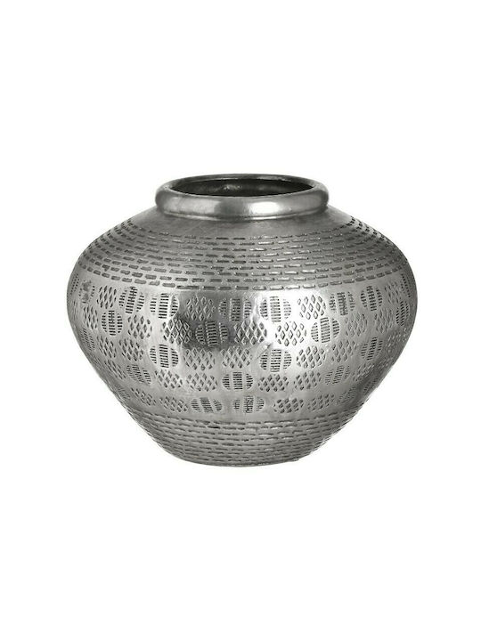 Inart Dekorative Schüssel Polyresin Silver 25x25x20cm 1Stück