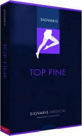 Sigvaris Top Fine Select Short Calf High Graduated Compression Socks Open Toes 23-32 mmHg Beige