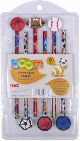 Boom Boom Σετ 6 Μολύβια HB με Γόμα