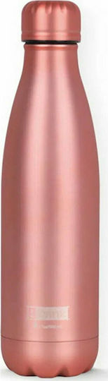 I-Total I Drink Bottle Thermos Stainless Steel BPA Free 500ml Mat Rose ID0020