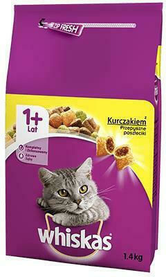 Whiskas 1+ Chicken Ξηρά Τροφή για Ενήλικες Γάτες με Ευαίσθητο Ουροποιητικό με Κοτόπουλο 1.4kg