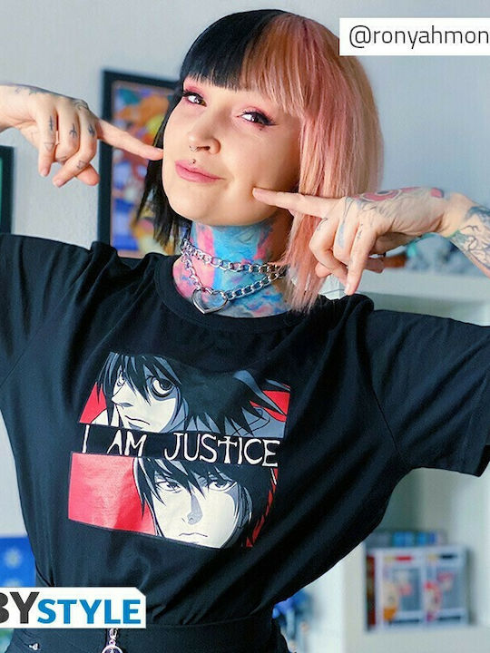 Abysse I Am Justice Death Note T-shirt Black