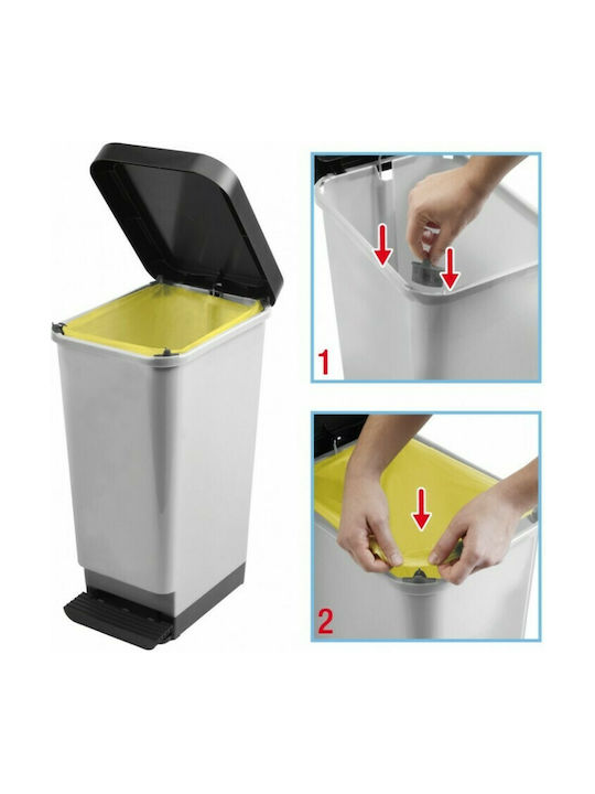 Metal Pedal Waste Bin 25lt Silver