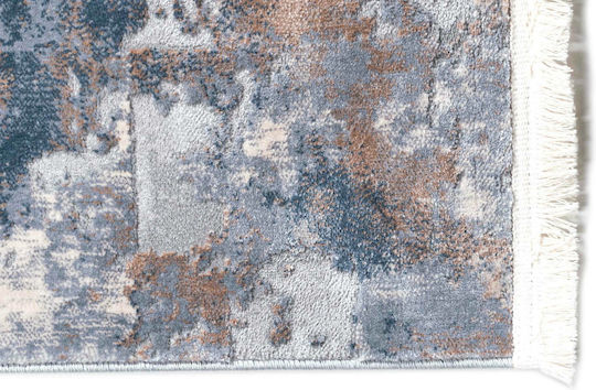 Klonaras Oska 383 Teppich Rechteckig Synthetisch,Polyester/Cotton/Leather Greyish Blue