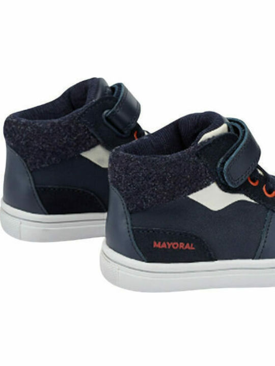 Παιδικά Sneakers High με Σκρατς Navy Μπλε