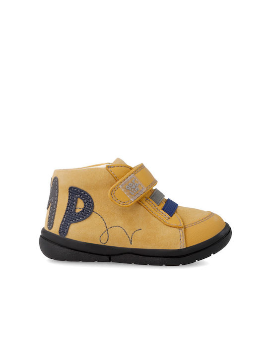 Garvalin Kids Leather Anatomic Boots with Hoop & Loop Closure Yellow