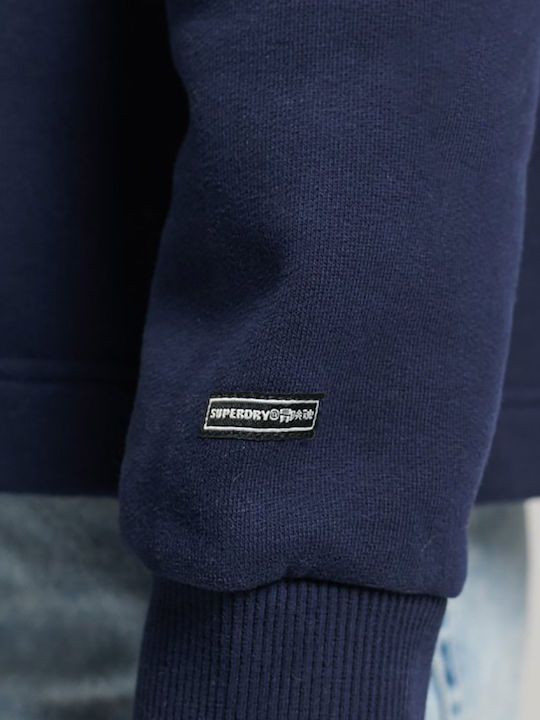 Long Women's Sweatshirt Hooded Navy Blue