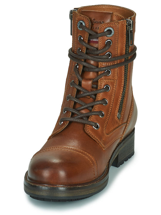 Melting Leather Women's Ankle Boots Brown