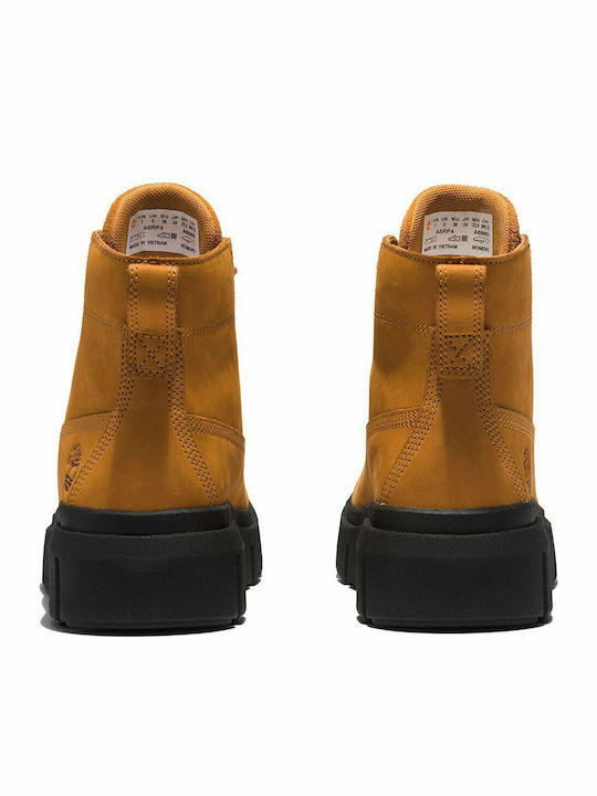 Greyfield Leder Stiefeletten Damen Gelb