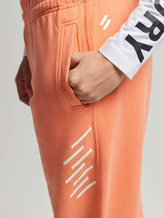 Code Core Sport Παντελόνι Φόρμας με Λάστιχο Πορτοκαλί