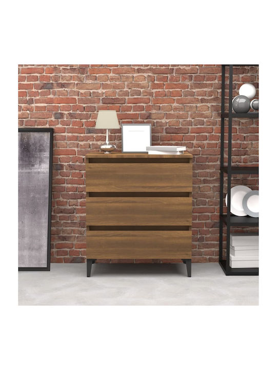 Wooden Chest of Drawers with 3 Drawers 60x35x69cm