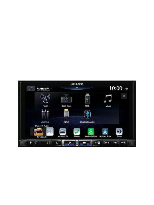 Alpine Автомобилна Аудио Система 2DIN (Блутут/USB/AUX/CD) с Тъчскрийн 7"